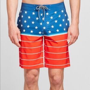 10” Red Spark Biscayne American Flag Board Shorts great condition